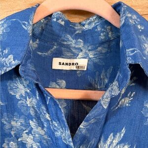 Sandro Blue Floral sleeveless mini dress